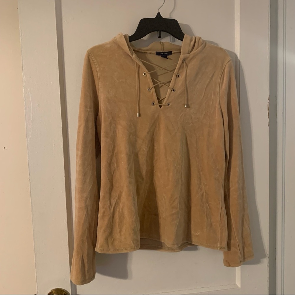 Nautica Velvet Criss Cross Hoodie